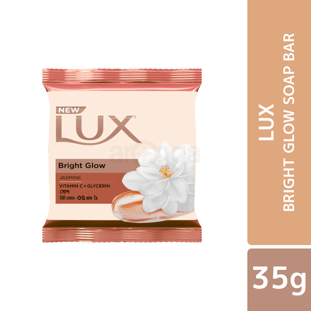 Lux Bright Glow Soap Bar (Jasmine) with Vitamin C + Glycerin - 35g